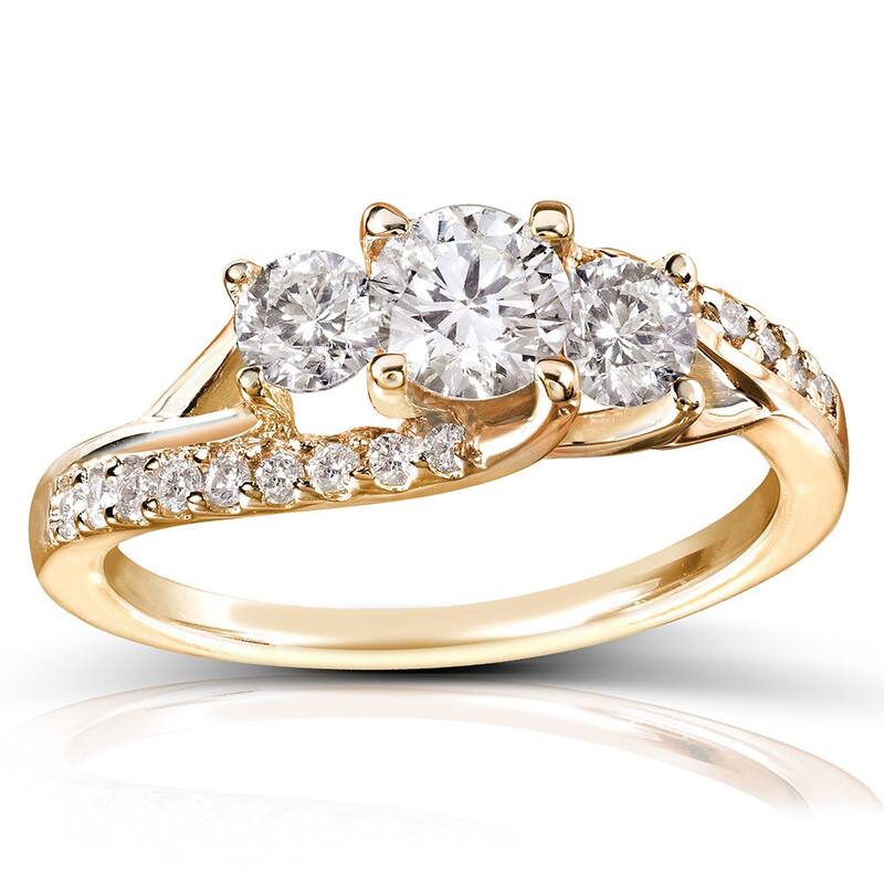 Annello by Kobelli 14k Gold 1ct TDW Diamond Engagement Ring - 4 - Yellow
