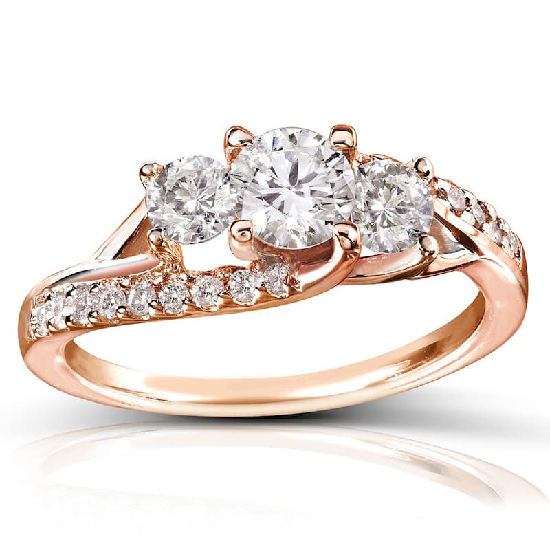 Annello by Kobelli 14k Gold 1ct TDW Diamond Engagement Ring - 4 - Rose