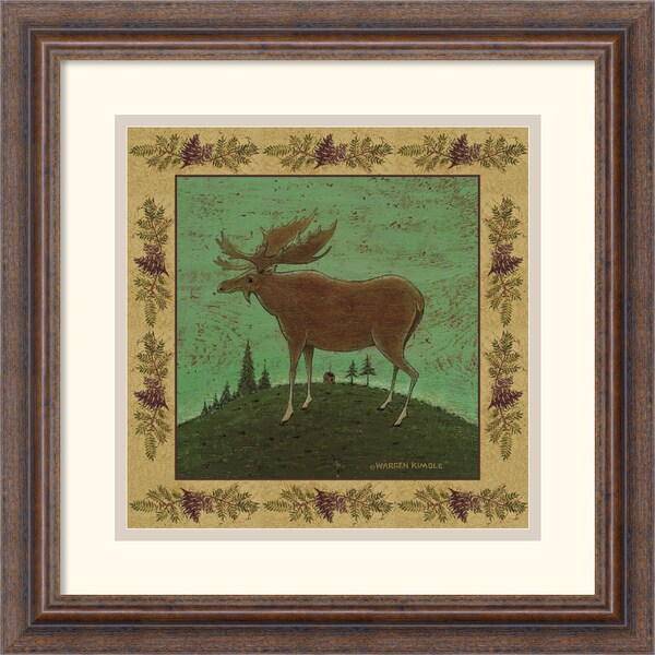 Shop Framed Art Print 'Folk Moose' by Warren Kimble 16 x 16-inch - Free ...