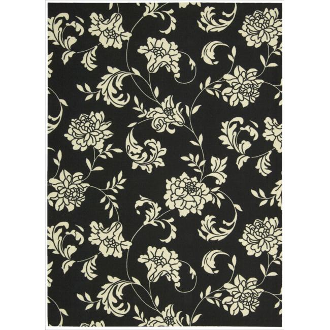 Nourison Home And Garden Black Indoor/outdoor Area Rug (53 X 75)