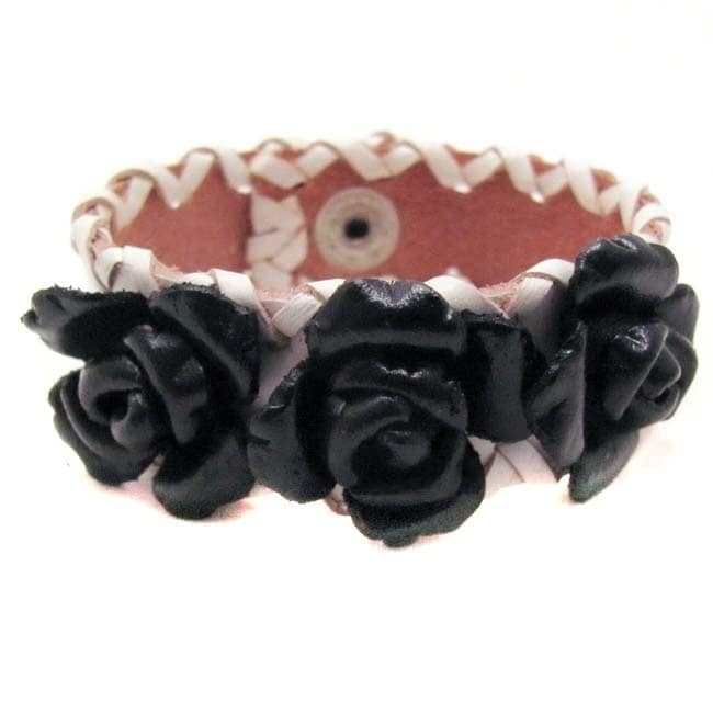 Sweet Roses Genuine Leather Blooming Floral Bracelet (Thailand) Today