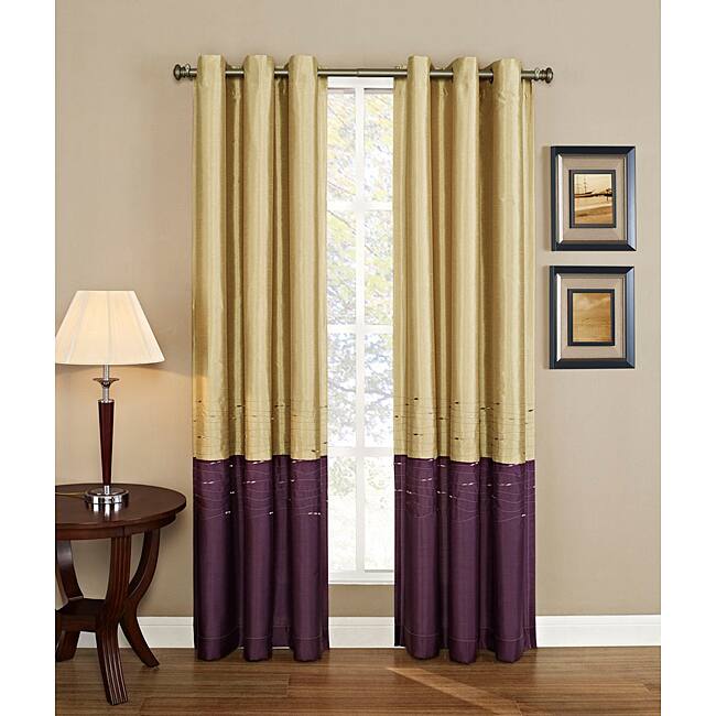 Horizon Embroidered Grommet Curtain Panel