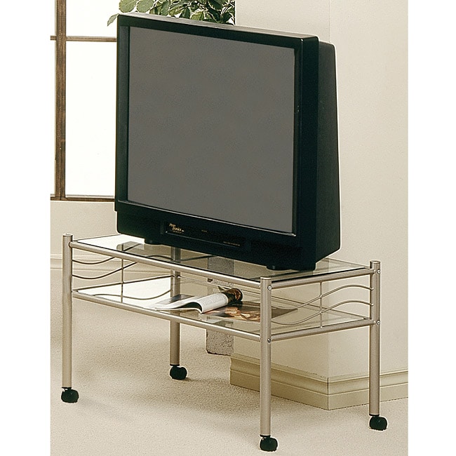 Shop Champagne Gold Metal 32-inch TV Stand with Tempered ...