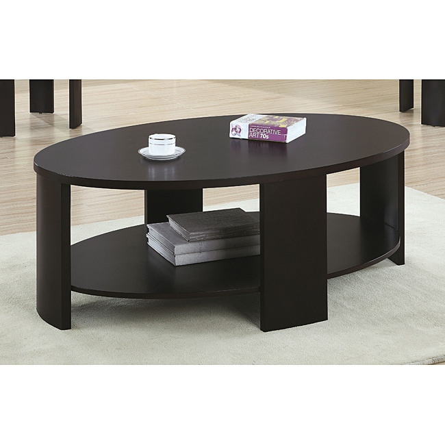 Cherry Contemporary Oval Cocktail Table