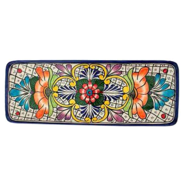 Handmade Ceramic 'Guanajuato Flora' Talavera Serving Plate (Mexico)