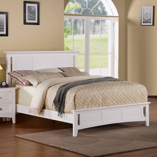 Medway Queen-size White Wood Bed - Bed Bath & Beyond - 6799852