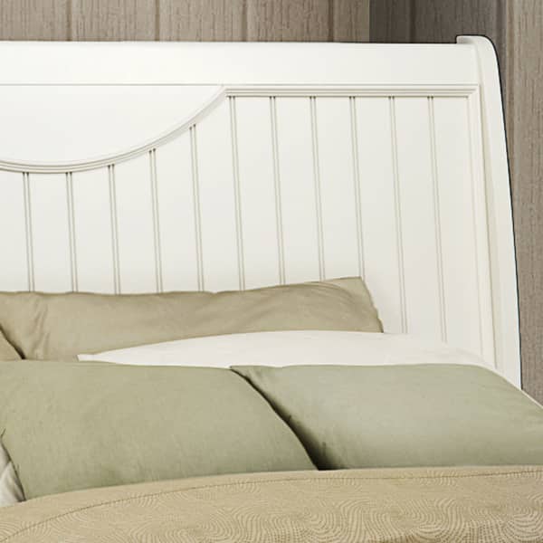 Alderson Cottage White Beadboard Crescent Shaped Kingsize Bed Bed
