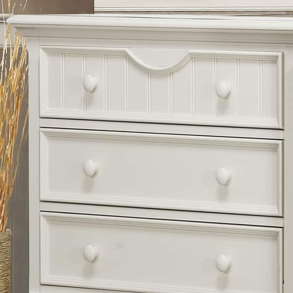 Shop Alderson Cottage White 5 Drawer Beadboard Chest Free