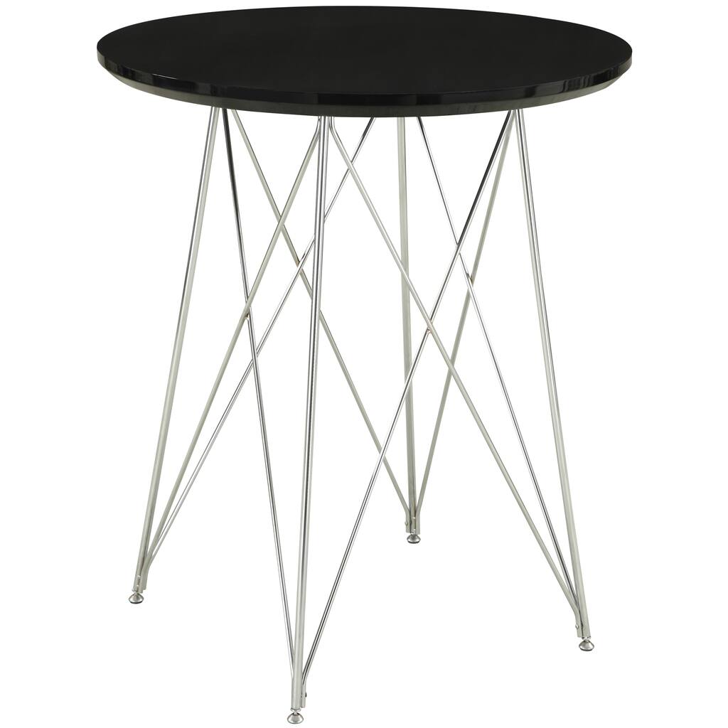 Glossy Black/ Chrome 36-inch Bar Table