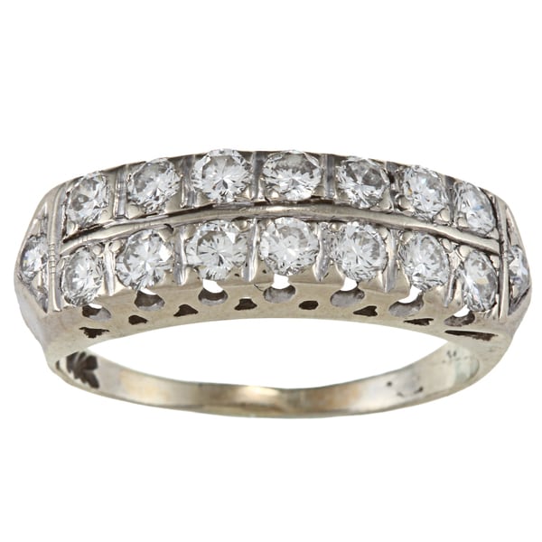 14k White Gold 1ct TDW Estate Ring (H I, SI1 SI2) Estate and Vintage Rings