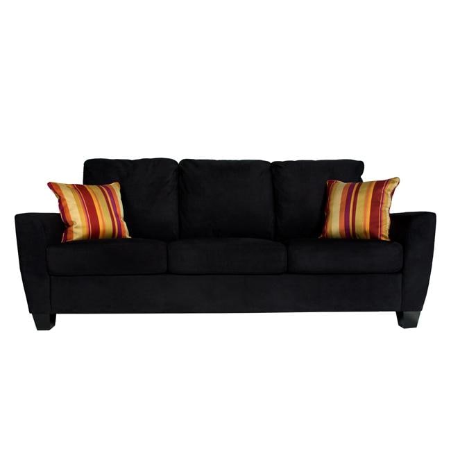 Dexter Modern Black Microfiber Sofa