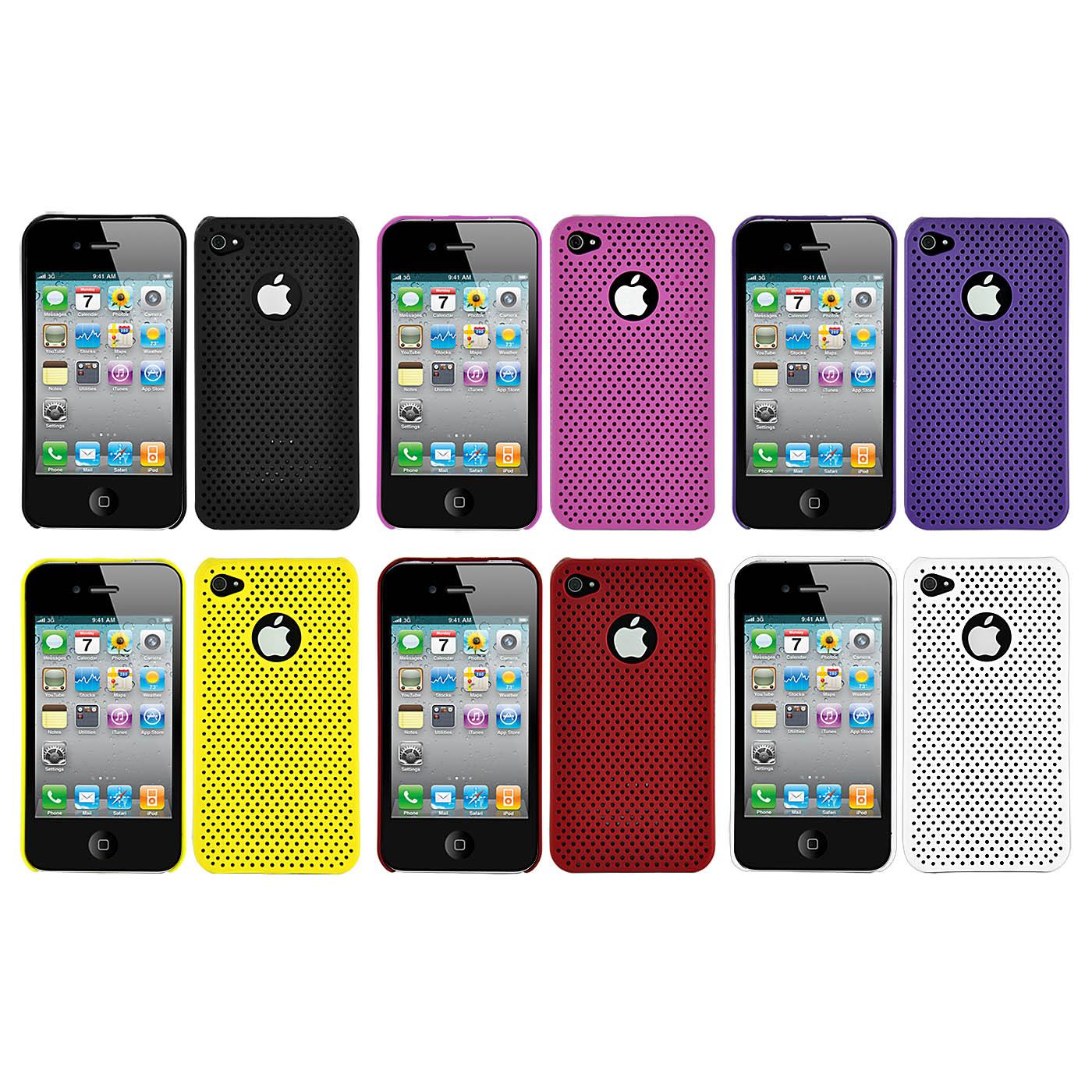 Perforated Mesh Apple iPhone 4 Rubberized Case (Pack of 2)   13079956