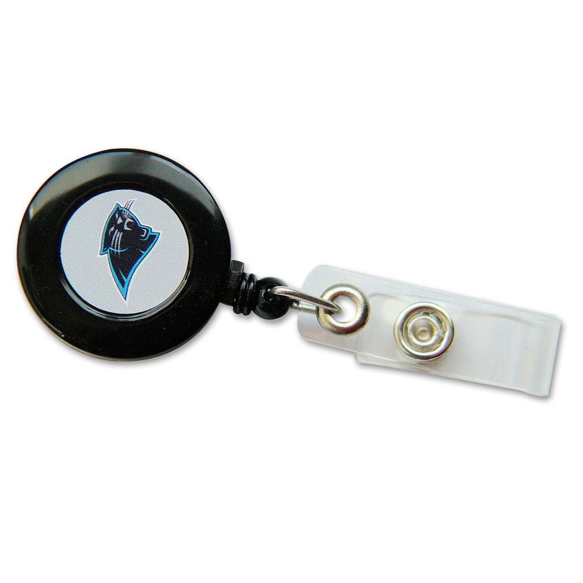 NFL Carolina Panthers Retractable Reel I.D. Holder Football