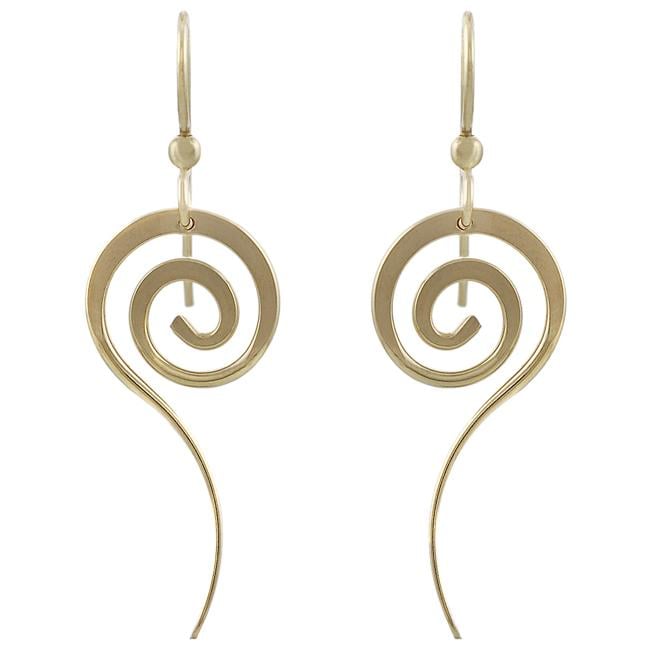 Goldfill Long Spiral Earrings Gold Overlay Earrings