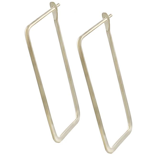 Goldfill 36 mm Flat Rectangle Hoop Earrings  