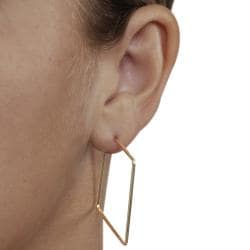 Goldfill 34 mm Square Hoop Earrings Gold Overlay Earrings