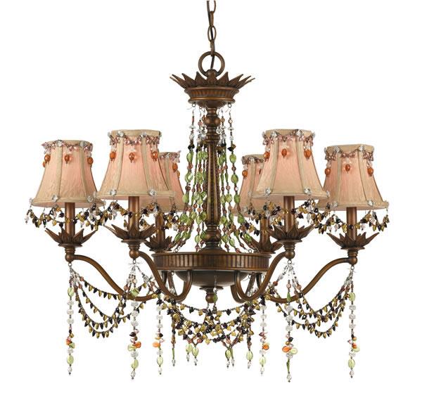 Tiara 6 light Gold Chandelier