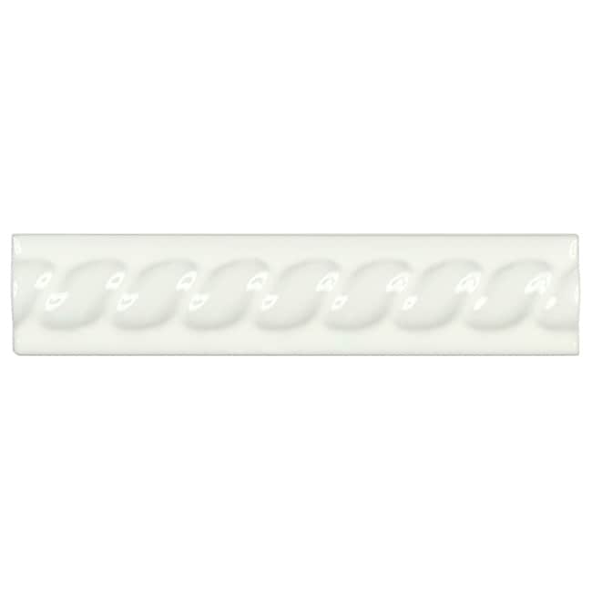 Somertile 1/4x5 15/16 in Travessa Trenza Blanco Ceramic Trim Tile (pack Of 8)