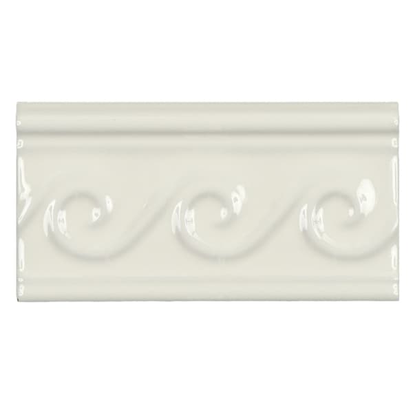 SomerTile 3x5 7/8 inch Travessa Olas Pergamon Ceramic Trim Tile (Pack of 8) Somertile Other Tiles