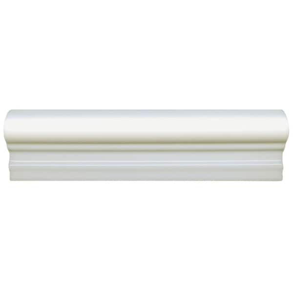 SomerTile 2x8 inch Travessa Biselada Blanco Ceramic Moldura Trim Tile