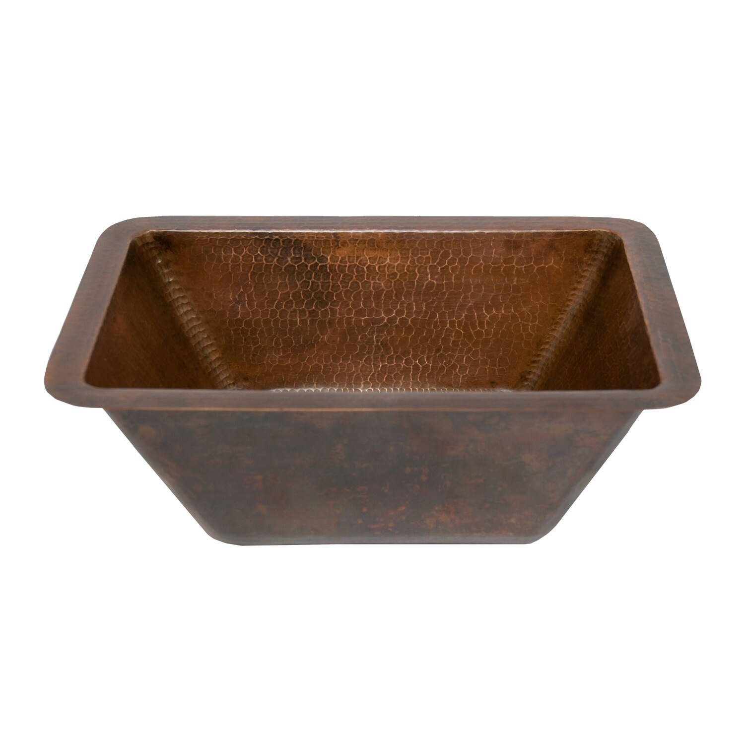 Premier Copper Products Rectangle Hammered Copper Bathroom Sink