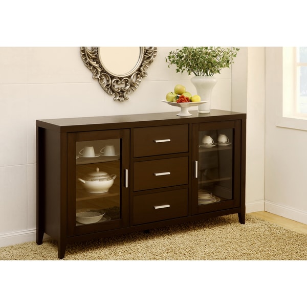 Furniture of America Metropolitan Dining Buffet/TV Cabinet in Dark