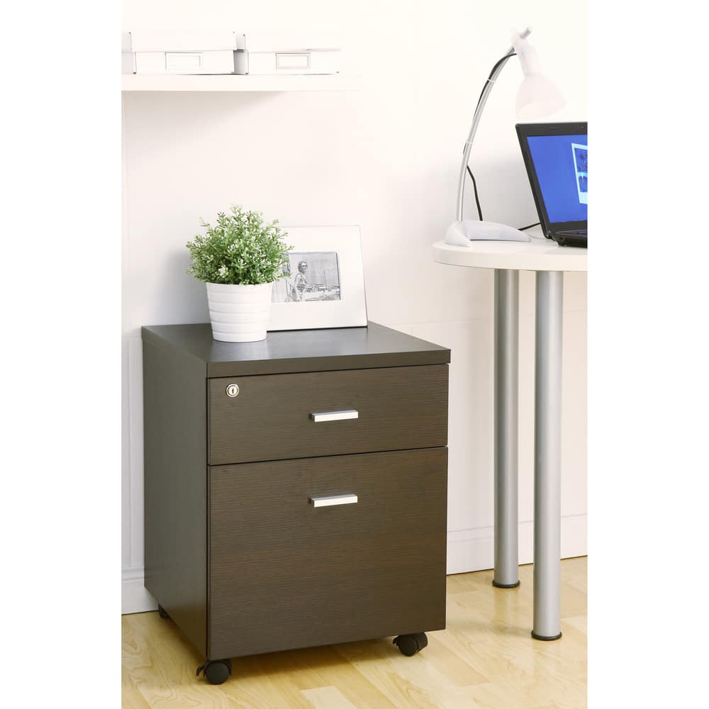 Furniture of America Sit Modern Brown 1-drawer Rolling File Cabinet