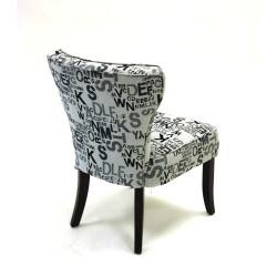 Chairs With Lettering Modern Letters Accent Chairs in Alpha Letters Fabric (Set of 2) - Bed ...