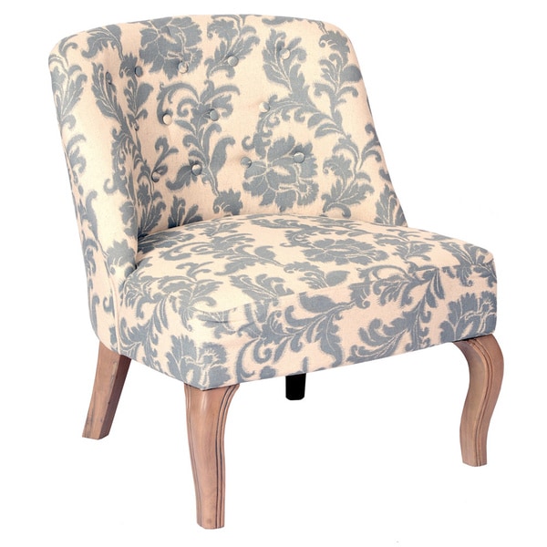 iKat Blue / Off White Fabric Accent Chair