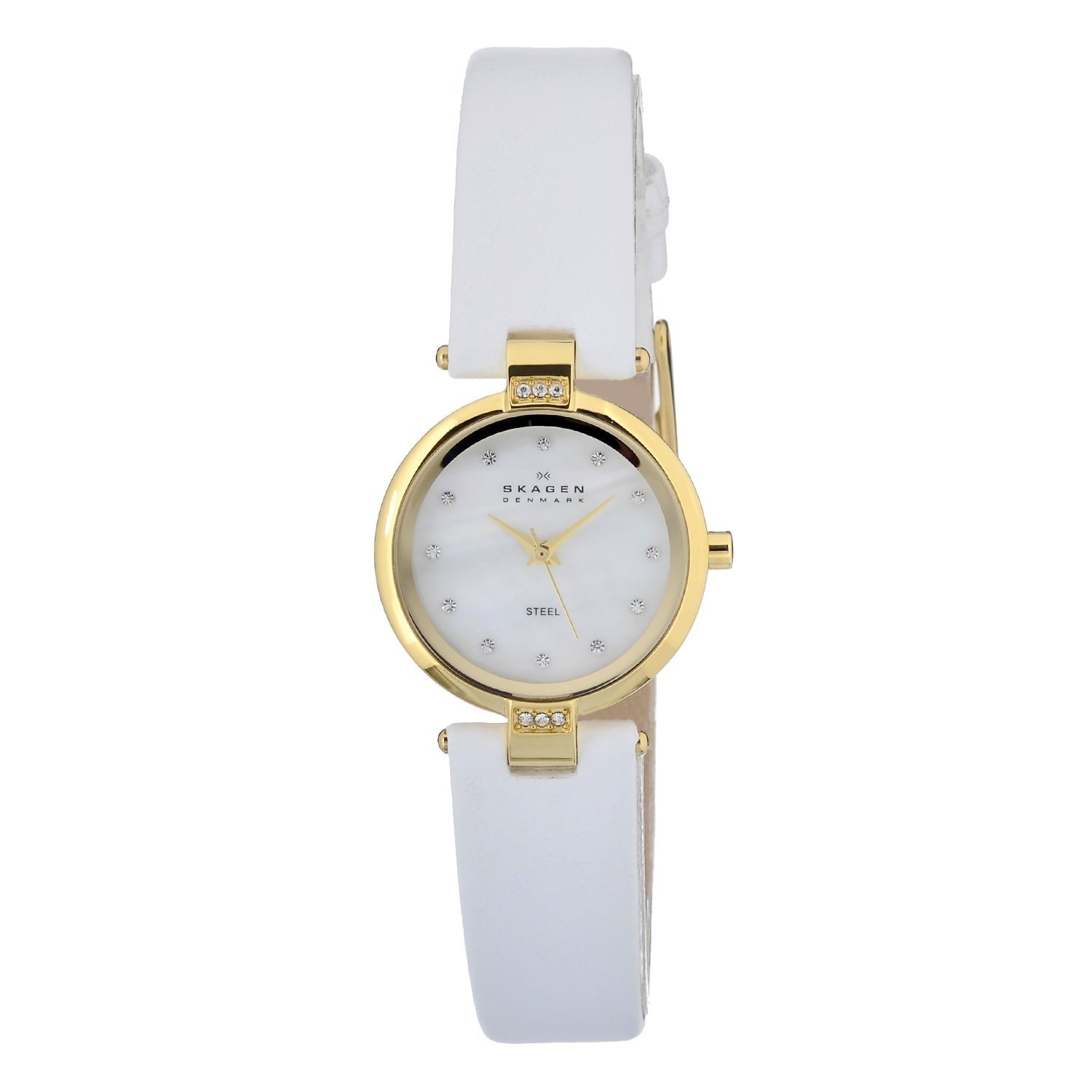 Shop Skagen Women's MOP Dial Element White Leather Strap Watch Free Shipping Today Overstock