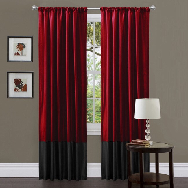 Shop Copper Grove Moberly Red Black Milione Fiori 84 Inch Curtain