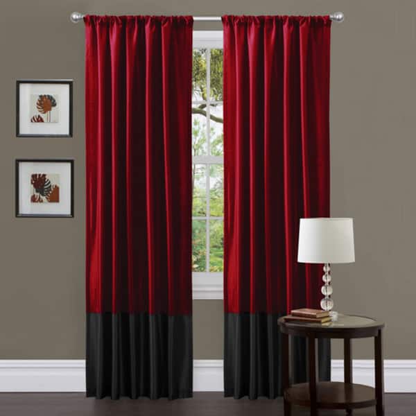 Copper Grove Moberly Red/ Black Milione Fiori 84-inch Curtain Panel Pair