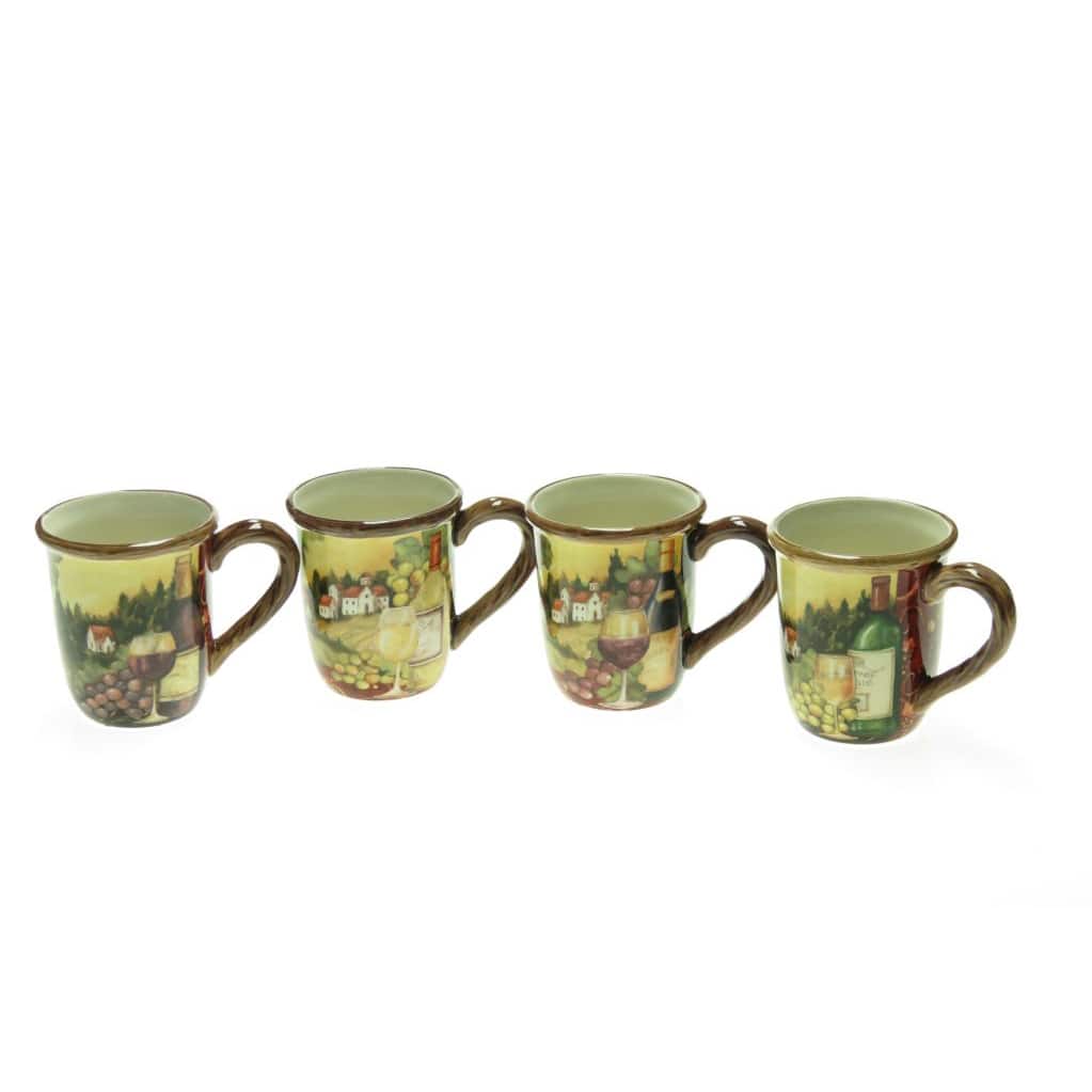 Certified International Merlot Sunset 16-ounce Assorted Mug (Set of 4)