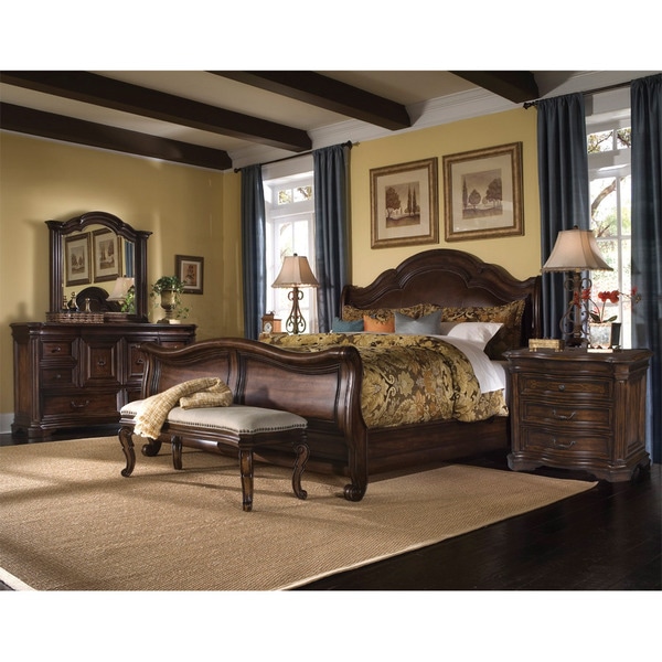 A.R.T. Furniture Coronado Queen-size 4-piece Wood/ Leather Bedroom Set