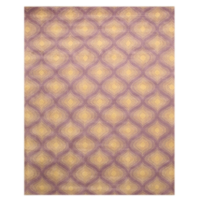 Hand Tufted Paris Purple Wool Rug (79 X 99)