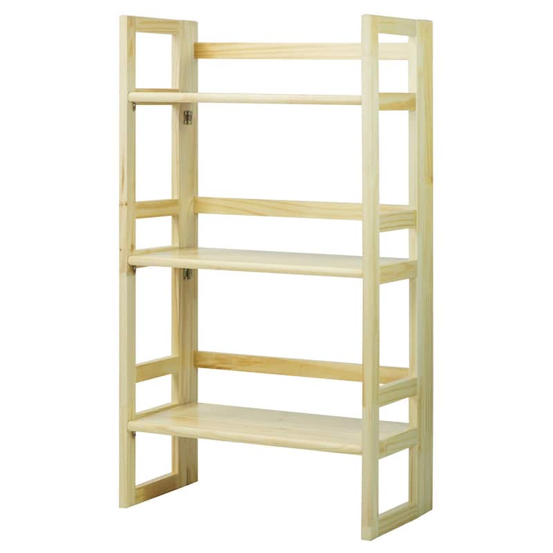 3-Shelf Folding Student 20.75-inch Wide Bookcase - Natural