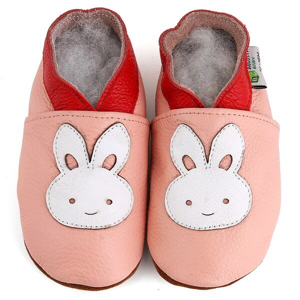 Bunny Rabbit Soft Sole Leather Baby Shoes - 14339488 - Overstock.com ...