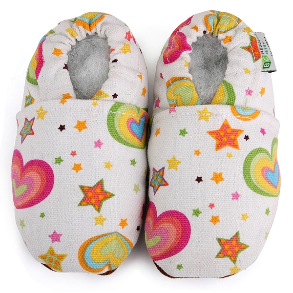 Rainbow Hearts Baby Soft Sole Canvas Shoe Augusta Products Girls' Shoes
