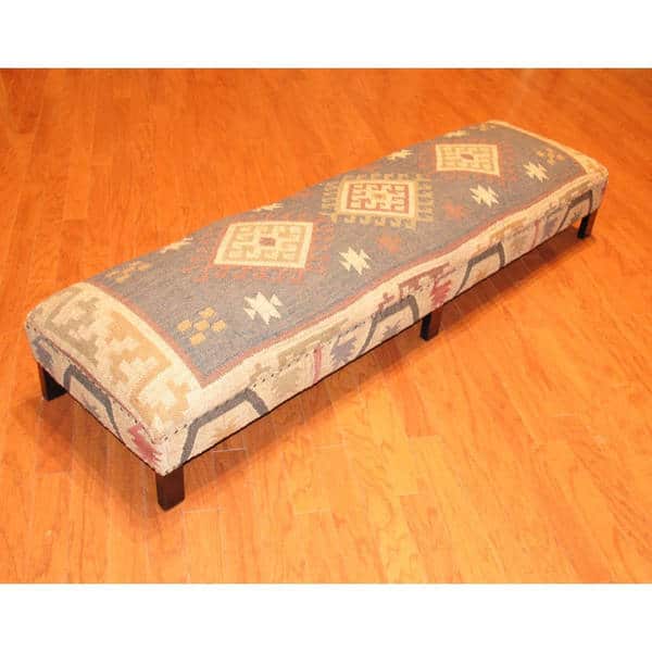 Herat Oriental Handmade Traditional Kilimupholstered Sheesham Wood Low