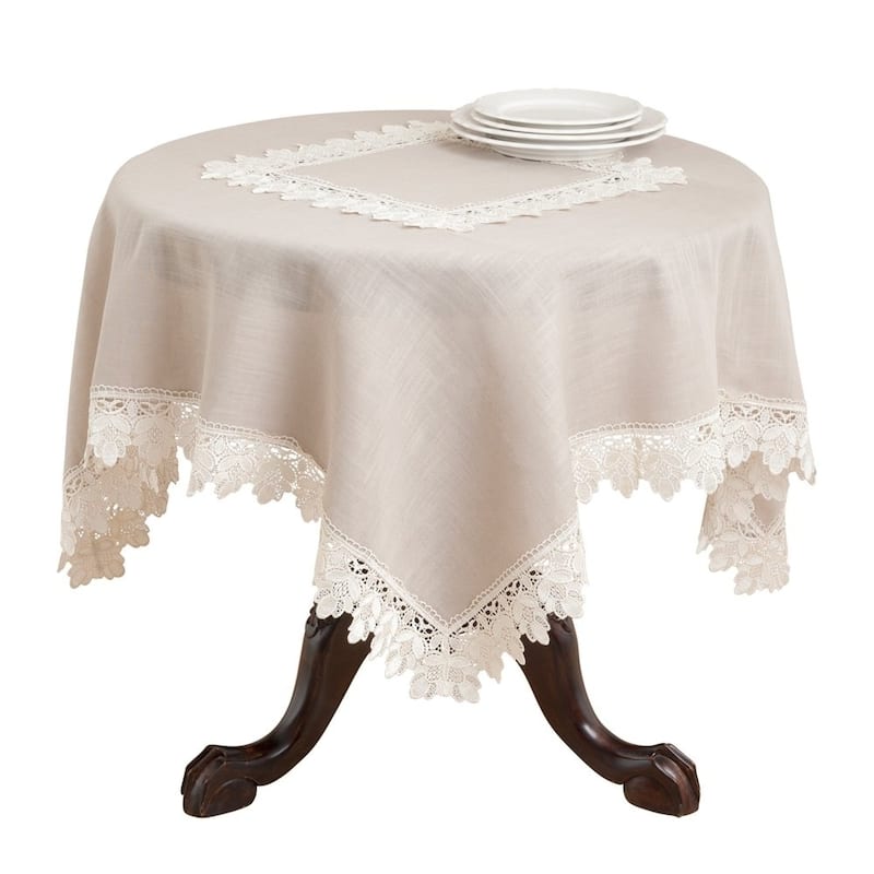 Lace Trimmed Tablecloth - 36" x 36"