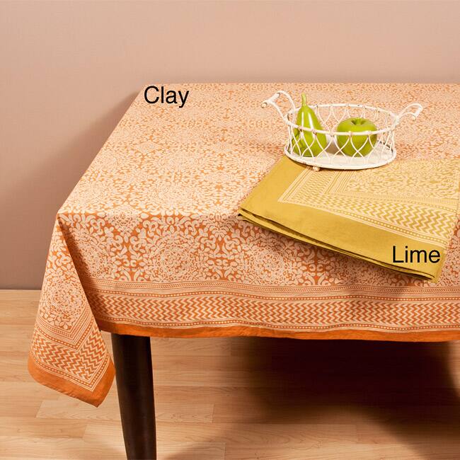 Saro Printed Design Tablecloth (80'' x 80")