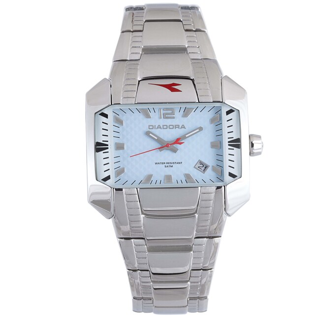 Diadora Woman's Light Blue Dial Stainless Steel Date Watch