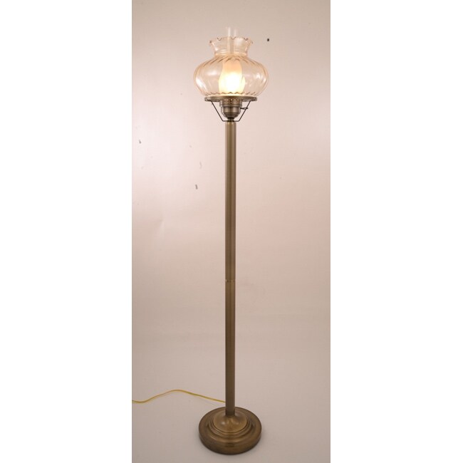 Hurricane With Rhombus Amber Glass Floor Lamp