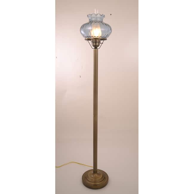 Hurricane With Rhombus Blue Glass Floor Lamp