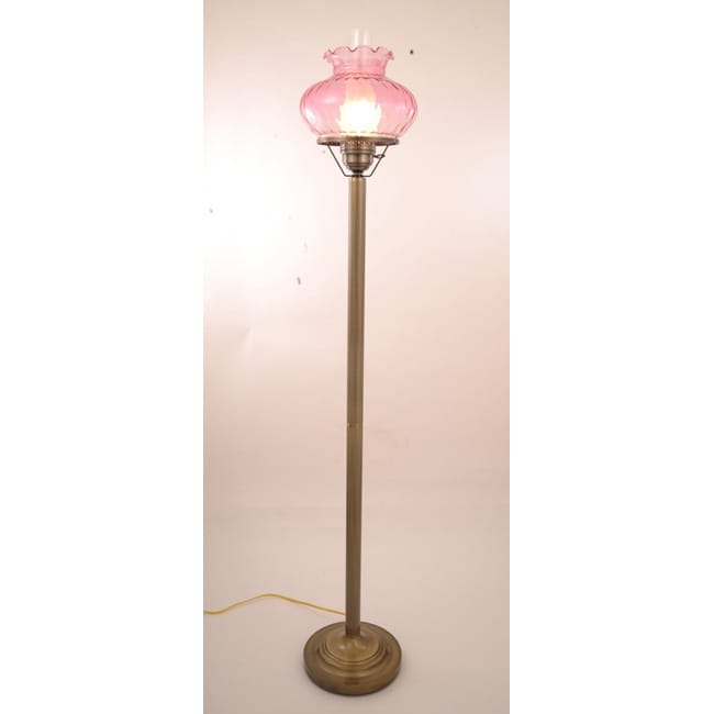 Hurricane With Rhombus Pink Glass Floor Lamp