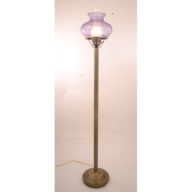 Hurricane With Rhombus Violet Glass Floor Lamp
