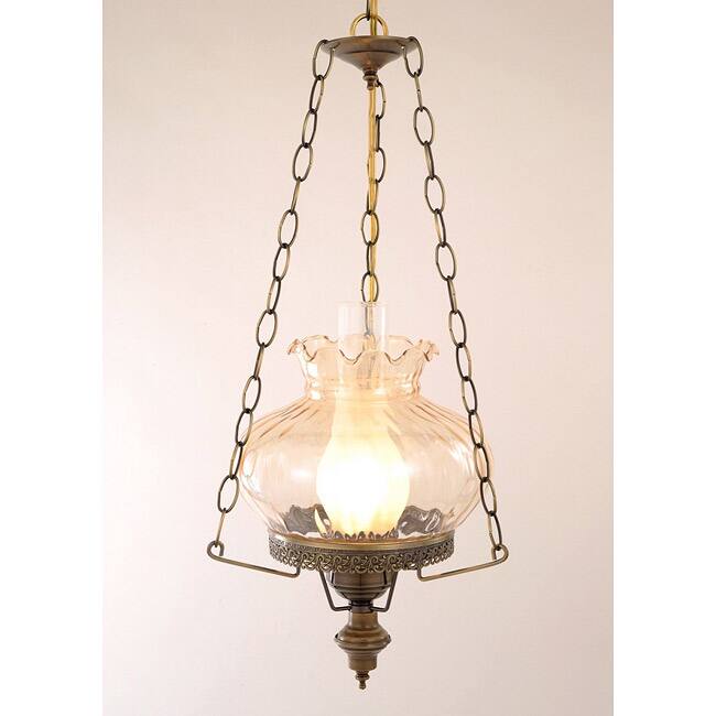 Hurricane Swag Rhombus Amber Glass Ceiling Lamp