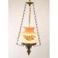 Floral Hurricane 13-Watt Antique Brass-Finish Swag Lamp