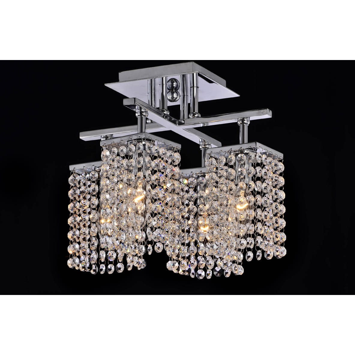 4-light Chrome and Crystal Ceiling Chandelier (chrome/crystal) - Chandeliers For Bedrooms by Overstock.com