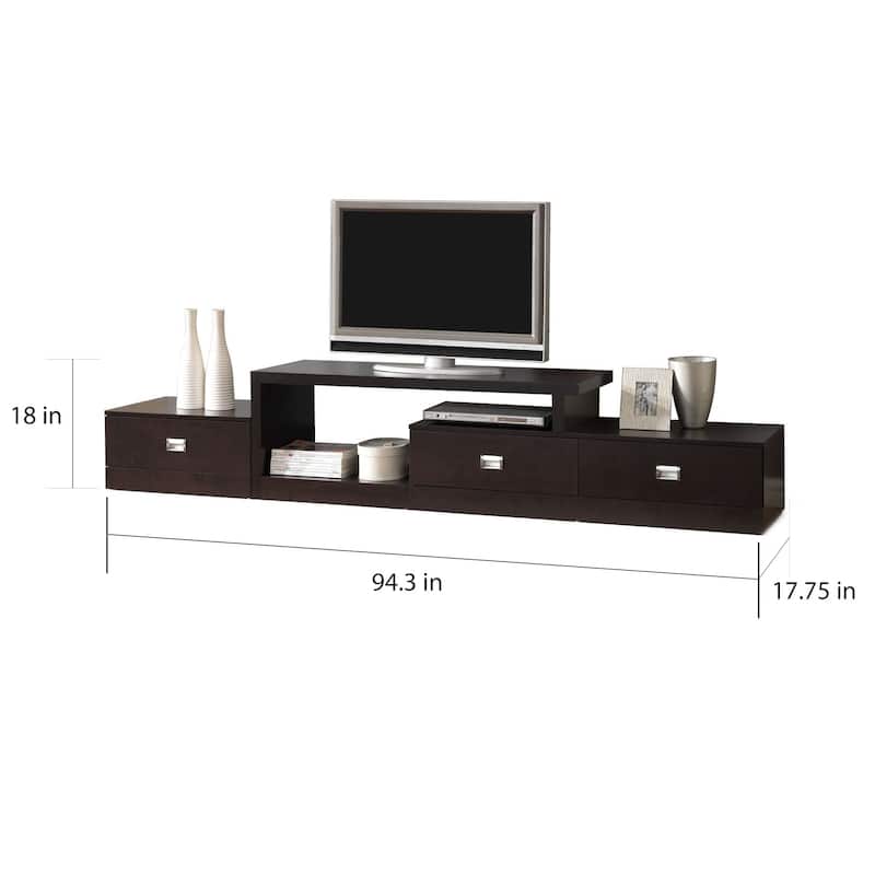 Porch & Den Hanalei Contemporary Dark Brown Wood TV Stand